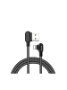 Wisam® Winkel USB Lightning Schnell-Ladekabel geflochten LED, 1.2m (Schwarz)