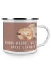 Mr. & Mrs. Panda Becher Emaille Henna-Abend Farbenliebe mit Spruch in Braun Pastell