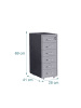 relaxdays Rollcontainer in Grau - (B)28 x (H)69 x (T)41 cm