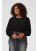 KAFFE curve Langarm-Bluse KCzarina Tight fit in Black Deep