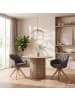 home24 home24 Drehbarer Armlehnenstuhl aus Massivholz Eiche und Flachgewebe im Industrial-Stil in Anthrazit