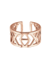 Elli Ring 925 Sterling Silber Geo, Zahlen in Rosegold