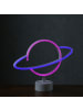 SATISFIRE LED Neonlicht Dekofigur Planet Saturn H: 24cm in blau, pink