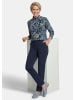 GOLDNER Langarmshirt mit Blumen in blau / gemustert