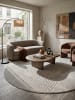 KADIMA DESIGN Rundteppich Geometrisch pflegeleicht Wohnzimmer Schlafzimmer Flur in Grau