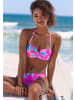 Sunseeker Bügel-Bandeau-Bikini-Top in pink-blau bedruckt