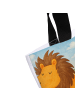 Mr. & Mrs. Panda Strandtasche Sternzeichen Löwe Design mit Spruch in Weiß