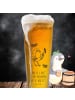 Mr. & Mrs. Panda Bierglas Rotkehlchen Federn mit Spruch in Transparent
