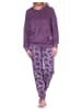 NORMANN Frottee Schlafanzug langarm Bündchen Pyjama - 75766 in beere