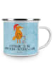 Mr. & Mrs. Panda Emaille Tasse Fuchs Weihnachten mit Spruch in Eisblau
