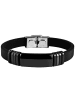 Adeliás Unisex Armband aus Leder 21 cm in schwarz
