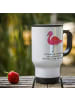 Mr. & Mrs. Panda To-Go-Becher Flamingo Classic mit Spruch in Weiß