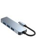 TechProtect 4in1 Multifunktionsadapter HUB V1 USB-C – 3x USB-A 2.0 / USB-A in Grau