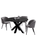 58 aufm Kessel ESSTISCH Rund ausziehbar Edda 9 130 x 130 x 78 Küchentisch Schwarzstahl