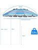 COSTWAY Strandschirm Ø2,2m in Hellblau