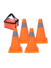 relaxdays 4 x Pylone in Orange/ Silber - (B)19 x (H)30 x (T)19 cm