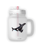 Mr. & Mrs. Panda Trinkglas Mason Jar Orca ohne Spruch in Transparent