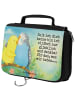 Mr. & Mrs. Panda Kulturtasche Wellensittich Liebe Design mit Spruch in Weiß