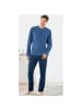 REDBEST Single-Jersey Schlafanzug 2er-Pack in blau/hellgrau-anthrazit meliert