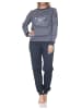 NORMANN Interlock Schlafanzug langarm Bündchen Sternmotiv in blau-mel.