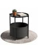 Coemo Beistelltisch Nina mit Canvas Korb - Metallgestell in Schwarz