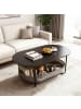 relaxdays Couchtisch in Schwarz/ Dunkelgrau - (B)100 x (H)55 x (T)45 cm