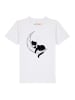 wat? Apparel T-Shirt Katze auf dem Mond in Weiß