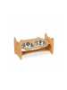 relaxdays Katzen-Futterstation in Natur/ Silber - (B)36 x (H)18 x (T)21 cm