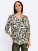 Heine Druckbluse in schwarz-ecru-bedruckt