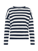ELBSAND Langarm T-Shirt Milia in Coldwater + Cloud White STRIPE
