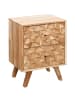 FineBuy Nachttisch in Braun / Akazie / 44x35x61