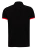 Rusty Neal Kontrast Polo Pique Shirt Regular Fit in Schwarz / Rot