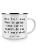 Mr. & Mrs. Panda Emaille Tasse Spruch Unbekannte Orte erkunden m... in Weiß
