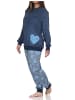 NORMANN Frottee Schlafanzug langarm Bündchen Herz - 81651 in marine