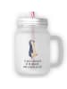 Mr. & Mrs. Panda Trinkglas Mason Jar Pinguin mHerzieren mit Spruch in Transparent