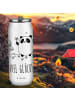 Mr. & Mrs. Panda Thermoflasche Panda Glück mit Spruch in Weiß