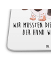 Mr. & Mrs. Panda Glasuntersetzer Hund Basset Hound mit Spruch in Weiß