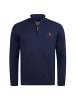 U.S. Polo Assn. Stehkragenpullover USKnooxx – Herren Half-Zip Strickpullover in Navy-Rot