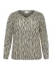 KAFFE curve Langarm-Bluse KCami Regular fit in Grey/Black Graphic Simili