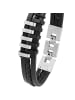 S. Oliver Jewel Armband Edelstahl, IP Schwarz, Leder in Schwarz