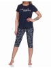 NORMANN Capri Schlafanzug kurzarm Pyjama maritimimen Look - 73990 in navy
