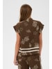 SAINT TROPEZ Kurzarm-Bluse RosashellSZ Lockere Passform in Fudge Sea Shell
