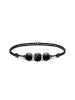 Thomas Sabo Thomas Sabo Armband Karma Secret mit schwarzen Obsidian Beads mattiert 925 Sterlingsilber, Nylon in silber, schwarz