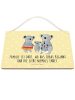 Mr. & Mrs. Panda Schild Koala Familie mit Spruch in Gelb Pastell