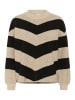 Kaffe Strickpullover KAverana Baggy fit in Feather Gray M./Black Stripe