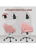 HOMCOM Bürostuhl-56L x 61B x 76-86H cm-Rosa