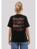 F4NT4STIC T-Shirt Smiley Originals Rave Streetwear Orange in off black