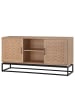 home24 home24 Sideboard mit 2 Türen aus Pappel-Echtholzfurnier & Metall in Pappel Hell in Pappel Hell