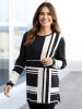 Sieh an! Longpullover in schwarz-weiß-gemustert