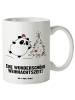 Mr. & Mrs. Panda Kaffeetasse Panda Weihnachtszeit mit Spruch in Weiß